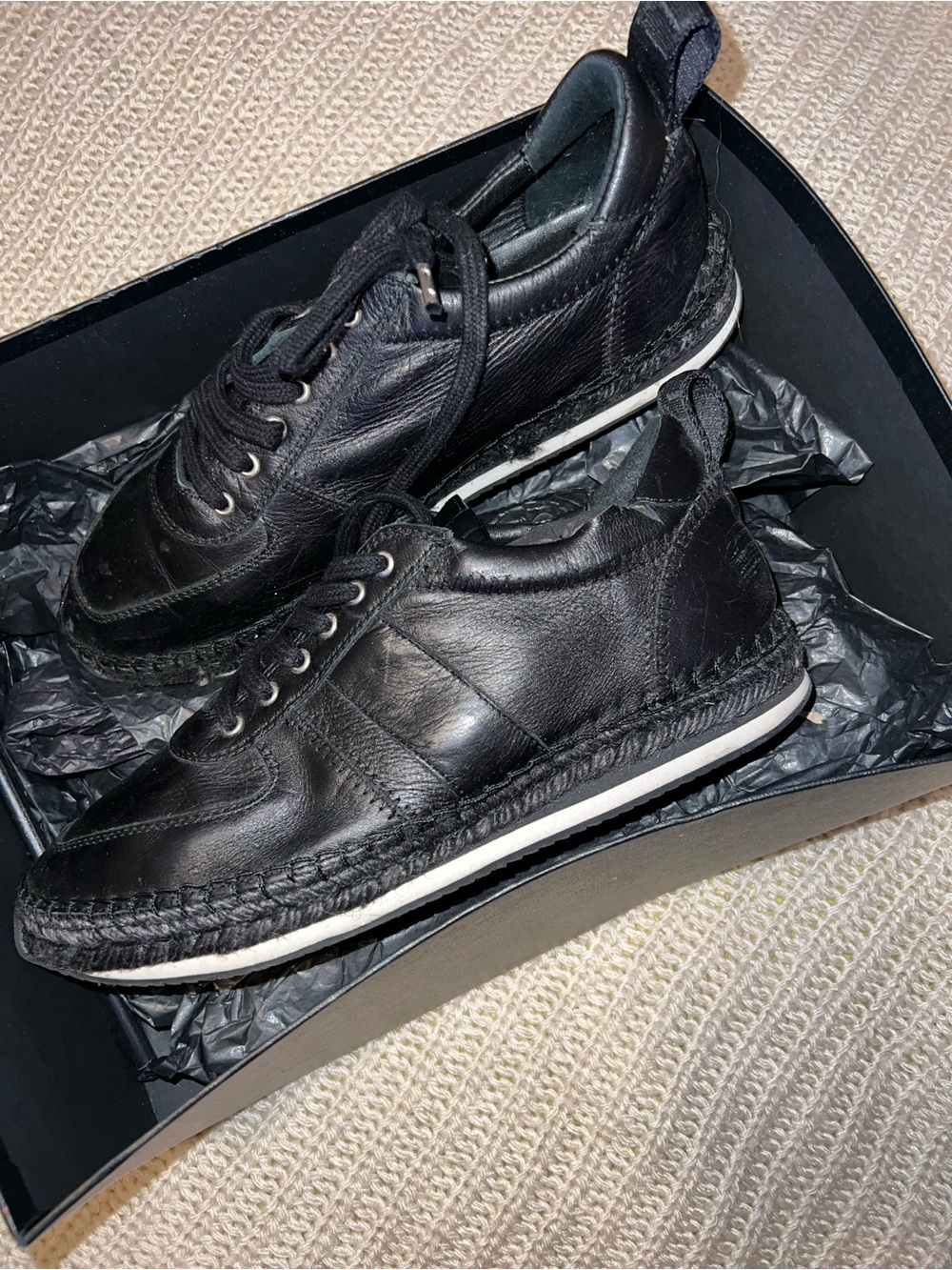 Alexander McQueen Black Leather Casual Sneakers